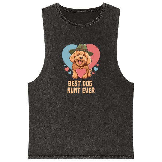 Best Dog Aunt Ever Goldendoodle Cute Dog Mom Mineral Wash Tank Tops