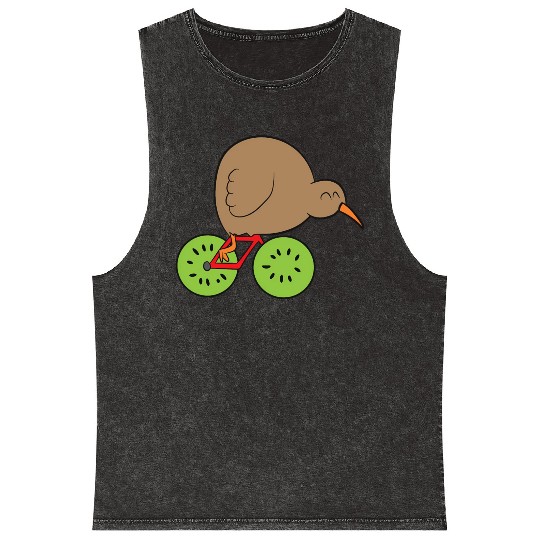 Kiwi Bird New Zealand Kiwi Bird And Kiwi Fruit Kiw Mineral Wash Tank Tops