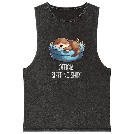 Official sleeping pajama Mineral Wash Tank Tops sea otter