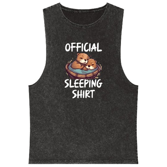 Official sleeping pajama Mineral Wash Tank Tops sea otter