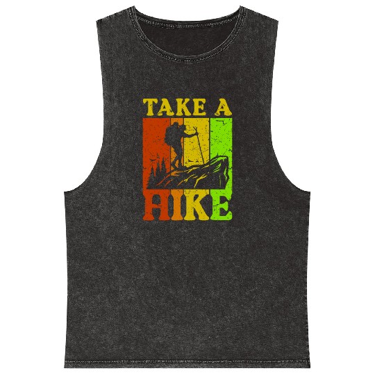 Take a Hike Wanderlust Hiker Hiking Mountains Mineral Wash Tank Tops