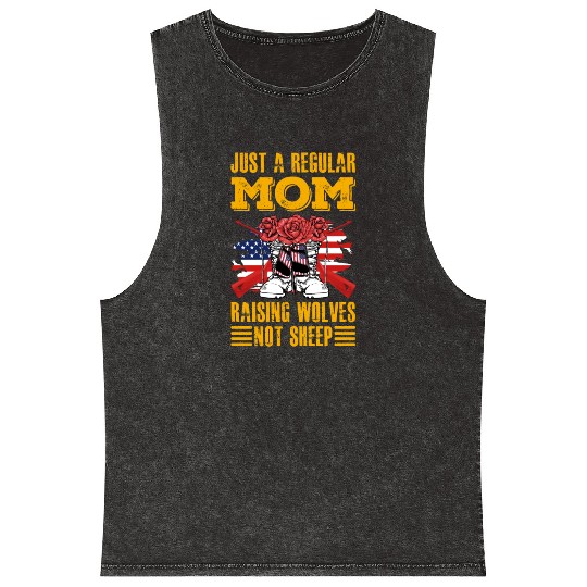 Just a regular Mom raising Wolves not Sheep Mineral Wash Tank Tops