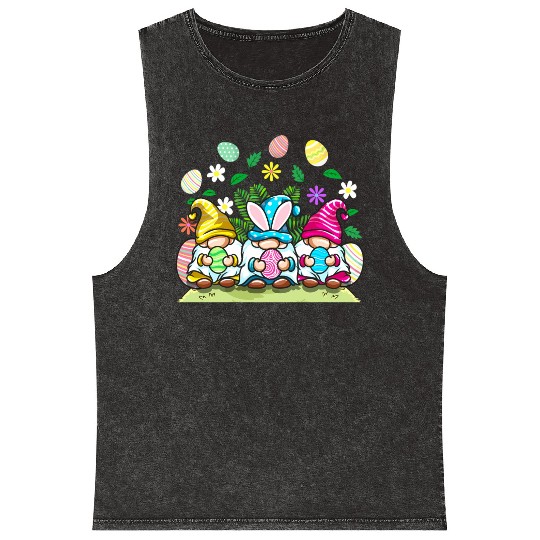 Happy Easter Gnomes Egg Hunting For Mineral Wash Tank Tops