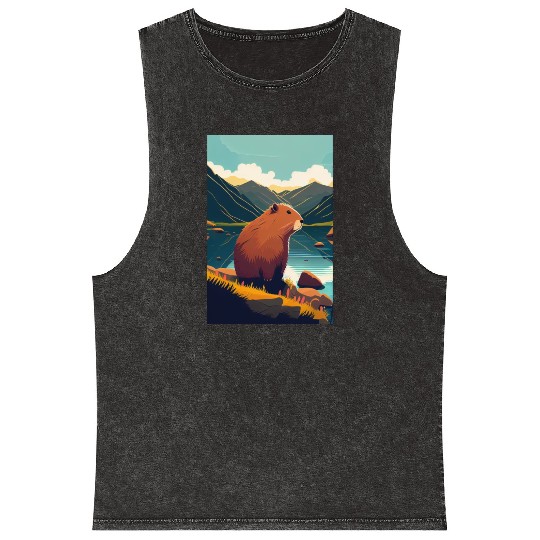 Capybara Nature Capibara Mineral Wash Tank Tops