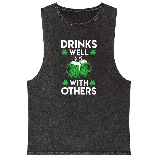 Green Beer St Patrick'S Day Mineral Wash Tank Tops
