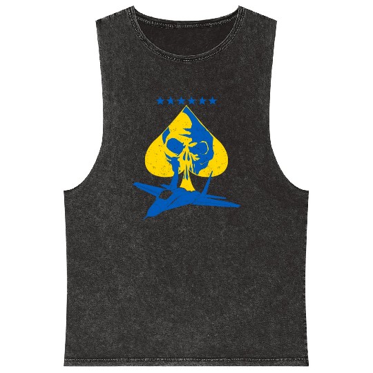 The Ghost Of Kyiv Kiev Ukraine Ace Fighter Pilot Mineral Wash Tank Tops