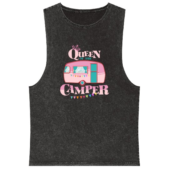 Queen Of The Camper Camping Mineral Wash Tank Tops