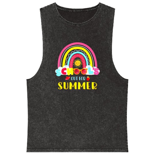 Last Day Of School Schools Out For Summer Teacher Mineral Wash Tank Tops