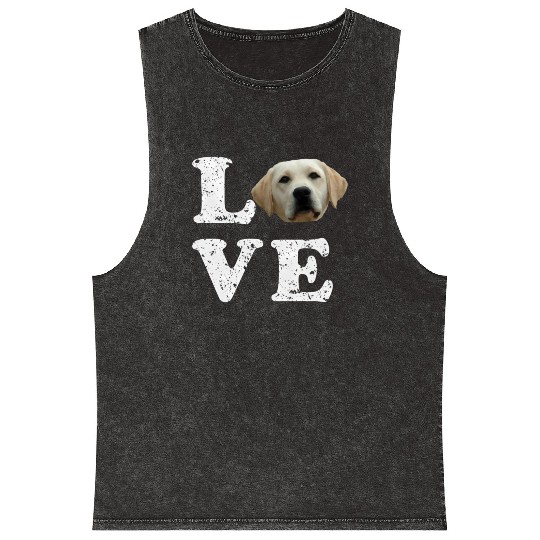 I Love My Yellow Lab Labrador Retriever Dog Mineral Wash Tank Tops