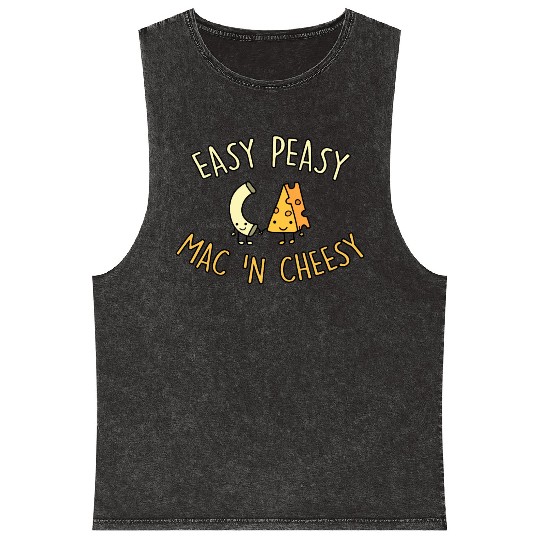 Easy Peasy Mac 'N Cheesy Mineral Wash Tank Tops