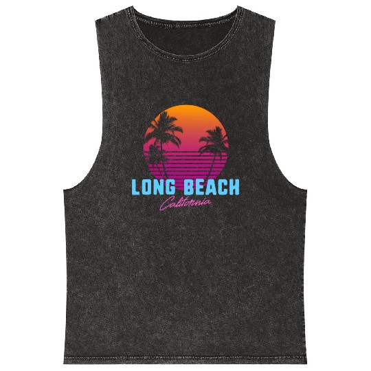 Long Beach California Mineral Wash Tank Tops