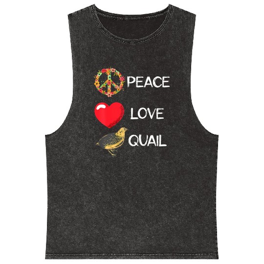 Quail Birds Lover Love Peace Quail Japanese Quail Mineral Wash Tank Tops