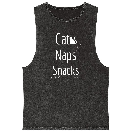 Cats Naps And Snacks Mineral Wash Tank Tops
