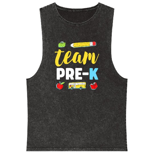 Team Pre-K Teacher First Day Preschool Back to Sch Mineral Wash Tank Tops