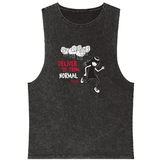 Emily The Strange Deliver Us From Normal Mineral Wash Tank Tops