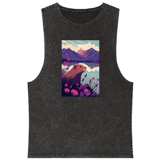 Capybara Nature Capibara Mineral Wash Tank Tops