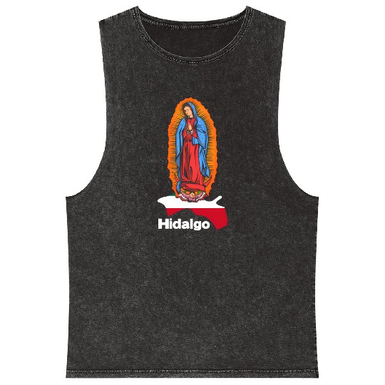 Virgen De Guadalupe With Hidalgo Mexico Mineral Wash Tank Tops