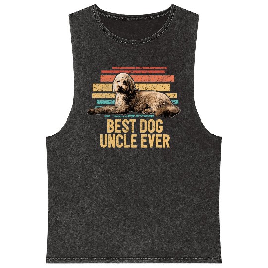 Best Dog Uncle Ever Goldendoodle Dog Dad Retro Mineral Wash Tank Tops