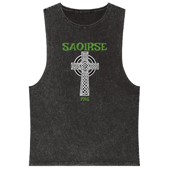 Saoirse Meaning Freedom Irish Republican With Celt Mineral Wash Tank Tops
