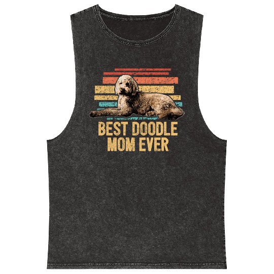 Best Doodle Mom Ever Goldendoodle Dog Mom Doodle Mineral Wash Tank Tops