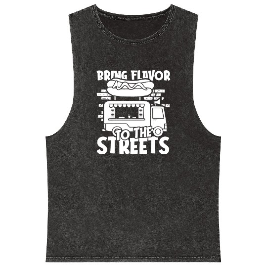 Street Food Hotdog Mineral Wash Tank Tops