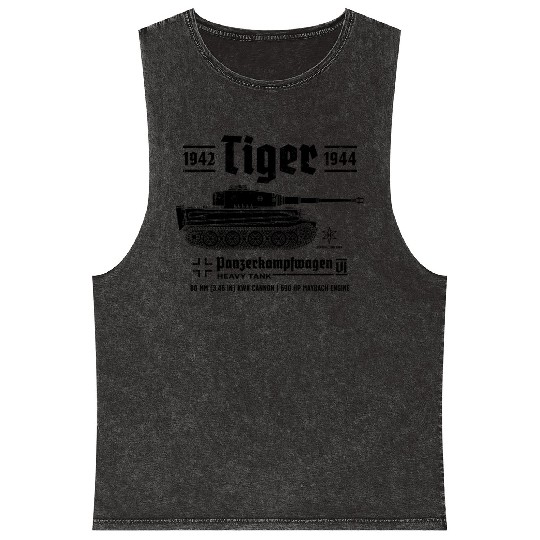 Tiger Tank Panzer World War 2 Armored Vehicle Mineral Wash Tank Tops