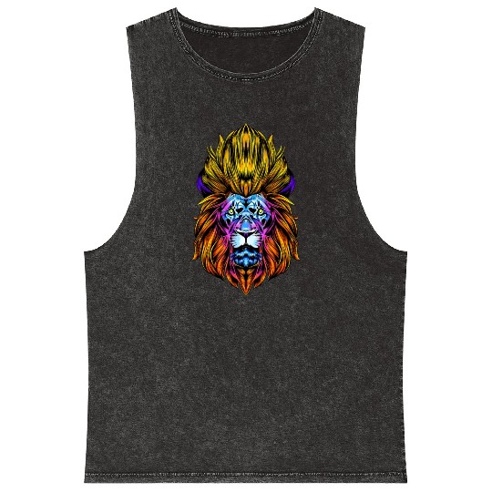 Horoscope lion head astrology as a star sign lion Mineral Wash Tank Tops