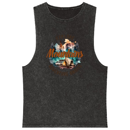 Camping Gear, Adventure Time Mineral Wash Tank Tops, Hiking Mineral Wash Tank Tops
