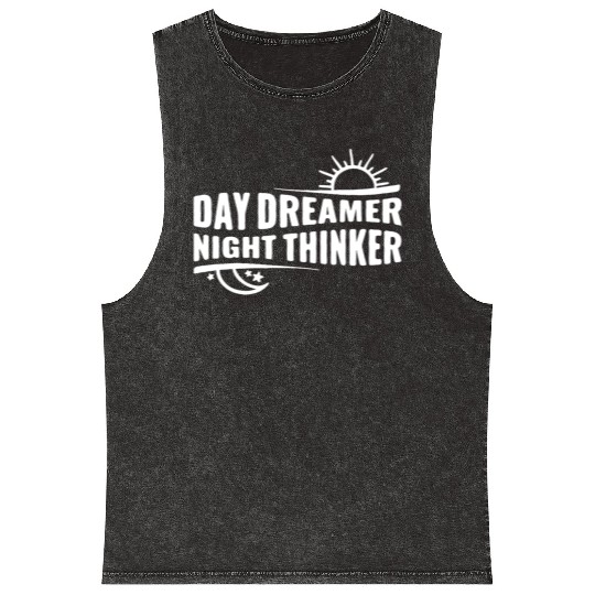 Day Dreamer Night Thinker Mineral Wash Tank Tops