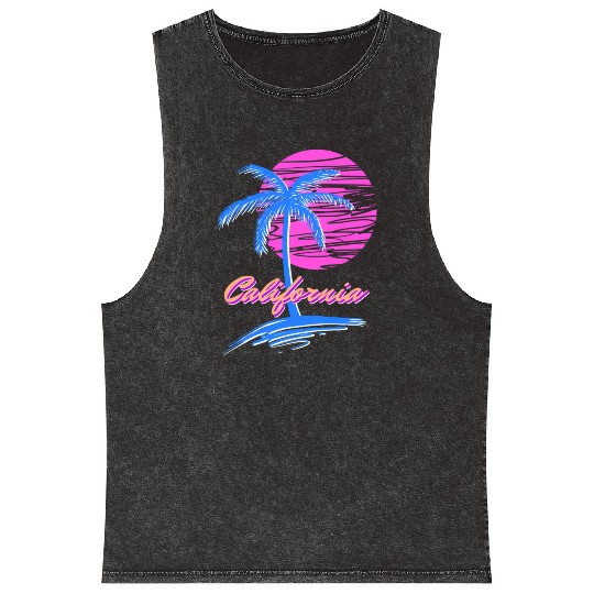 California Beaches 80S Mineral Wash Tank Tops