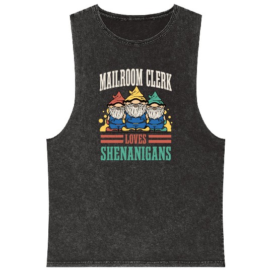 Mailroom Clerk Loves Shenanigans St. Patrick's Day Mineral Wash Tank Tops