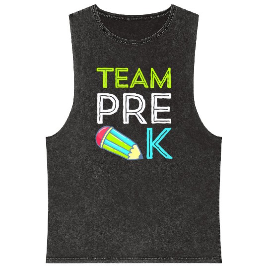 Team Pre-K Teacher First Day Preschool Back to Sch Mineral Wash Tank Tops
