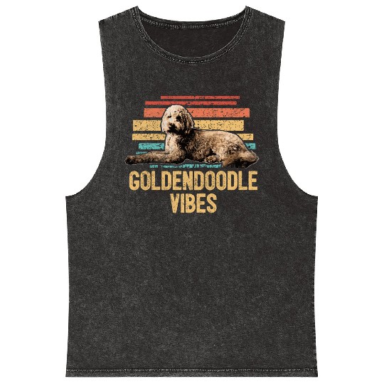 Goldendoodle Vibes Cute Dog Mom Doodle Dog Dad Mineral Wash Tank Tops