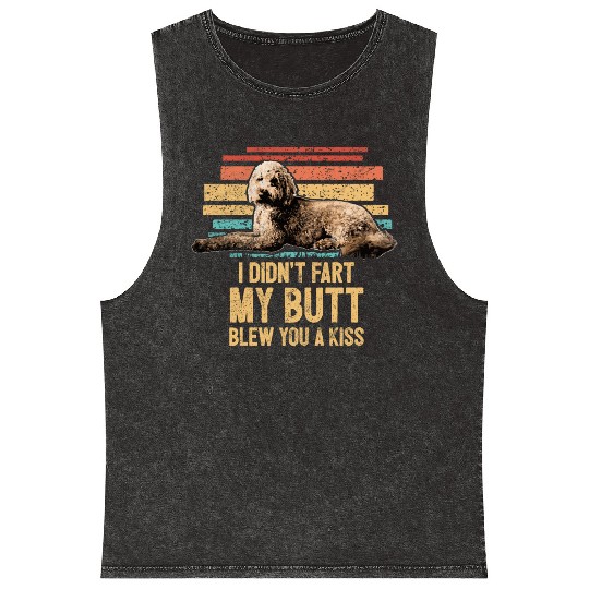 Blew You A Kiss Funny Goldendoodle Dog Mom Doodle Mineral Wash Tank Tops