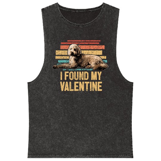 Retro Goldendoodle Dog Mom Doodle Dad Vintage Dog Mineral Wash Tank Tops