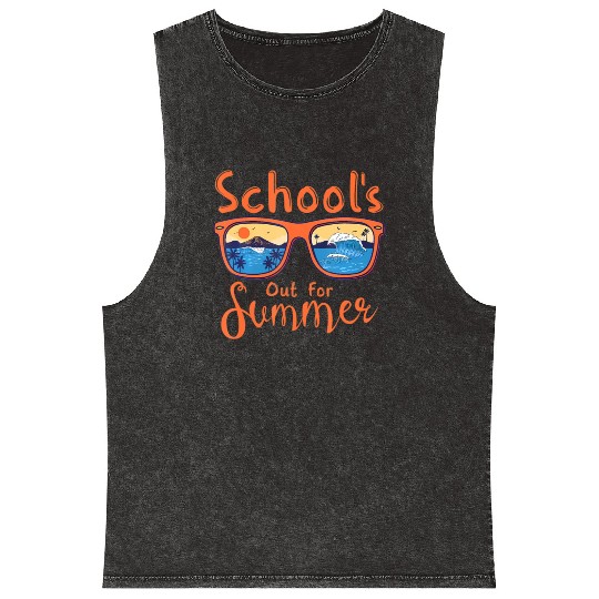 Substitute Teacher Life Hello Summer Tie Dye Summe Mineral Wash Tank Tops