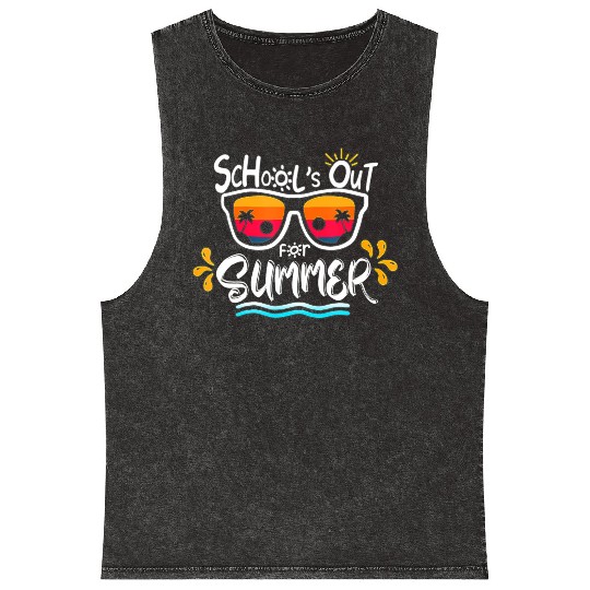 Schools Out For Summer Last Day Of School Teacher Mineral Wash Tank Tops