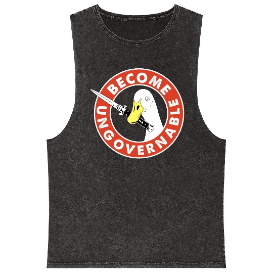 Become Ungovernable Goose Knife Mineral Wash Tank Tops