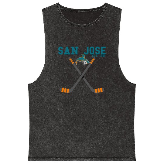 San Jose Sports Team Est 1991 Novelty Athletic Mineral Wash Tank Tops