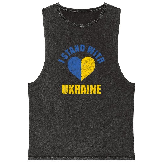 Support Ukraine I Stand With Ukraine Ukrainian Mineral Wash Tank Tops