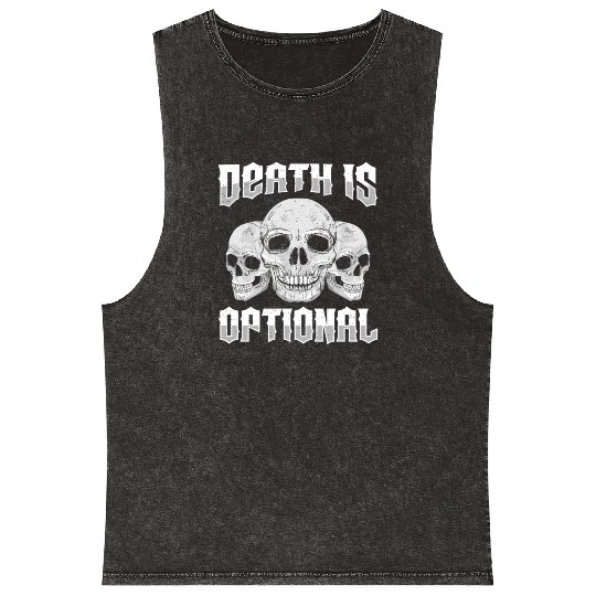 Necromancy Death Is Optional Necromancer Mineral Wash Tank Tops