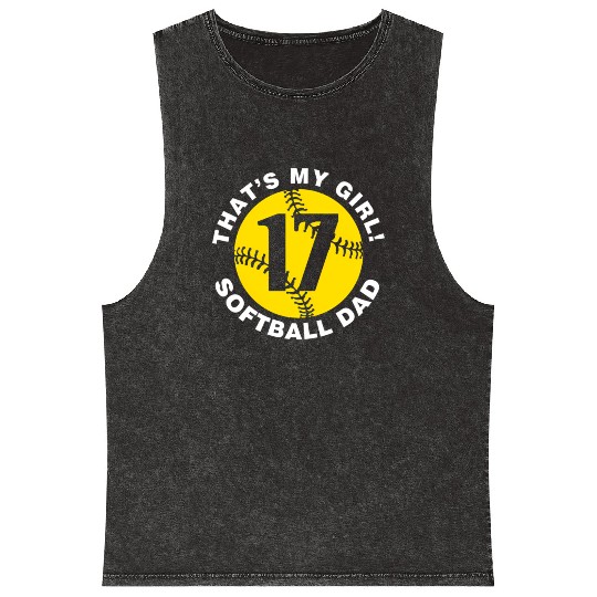 That'S My 17 Softball Dad Father'S Day Fast Pitch Mineral Wash Tank Tops