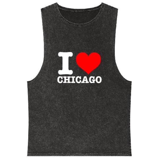 Chicago - I Heart Chicago - I Love Chicago Mineral Wash Tank Tops