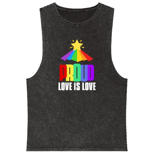 Proud LGBT Mineral Wash Tank Tops Love is Love Mineral Wash Tank Tops Equality