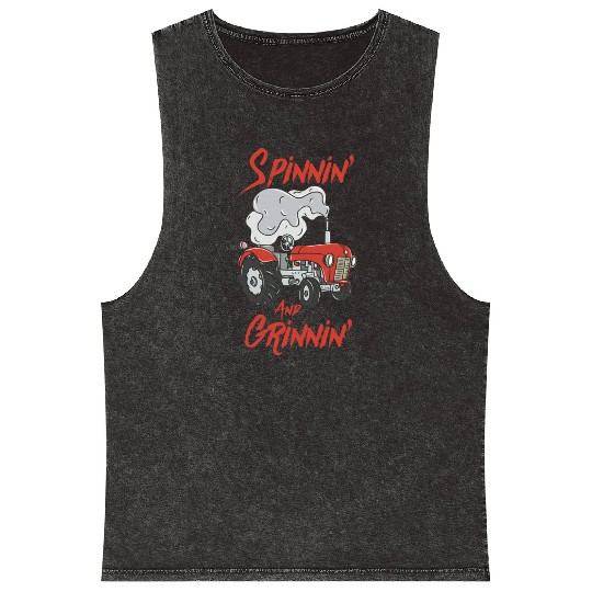 Tractor Pulling Farmer Mineral Wash Tank Tops