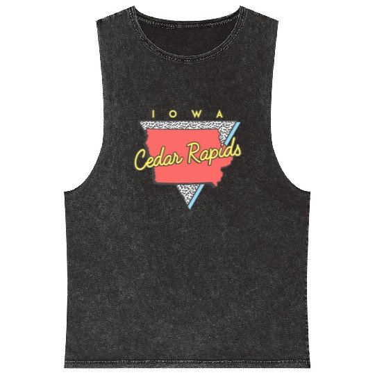 Cedar Rapids Iowa Triangle Ia City Mineral Wash Tank Tops