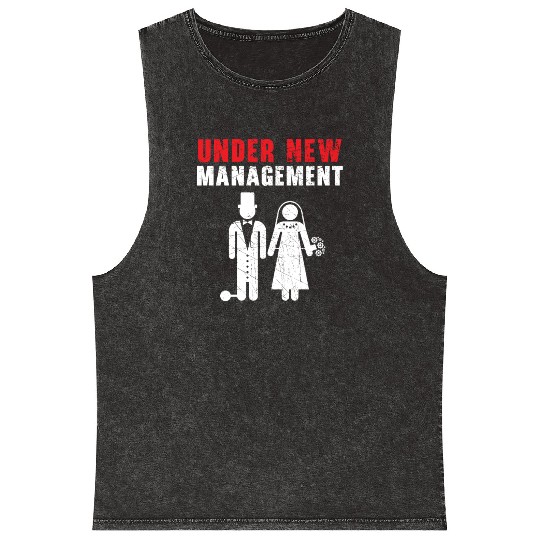 Bride And Groom Wedding Day Marriage Just Married Mineral Wash Tank Tops