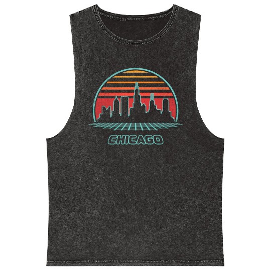 Chicago City yline 80S Style Mineral Wash Tank Tops