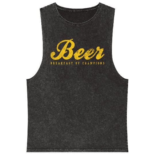 Beer Breakfast Of Champions Inred Mineral Wash Tank Tops