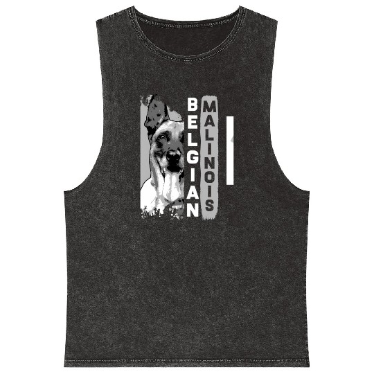 Belgian Malinois T Dog Mineral Wash Tank Tops